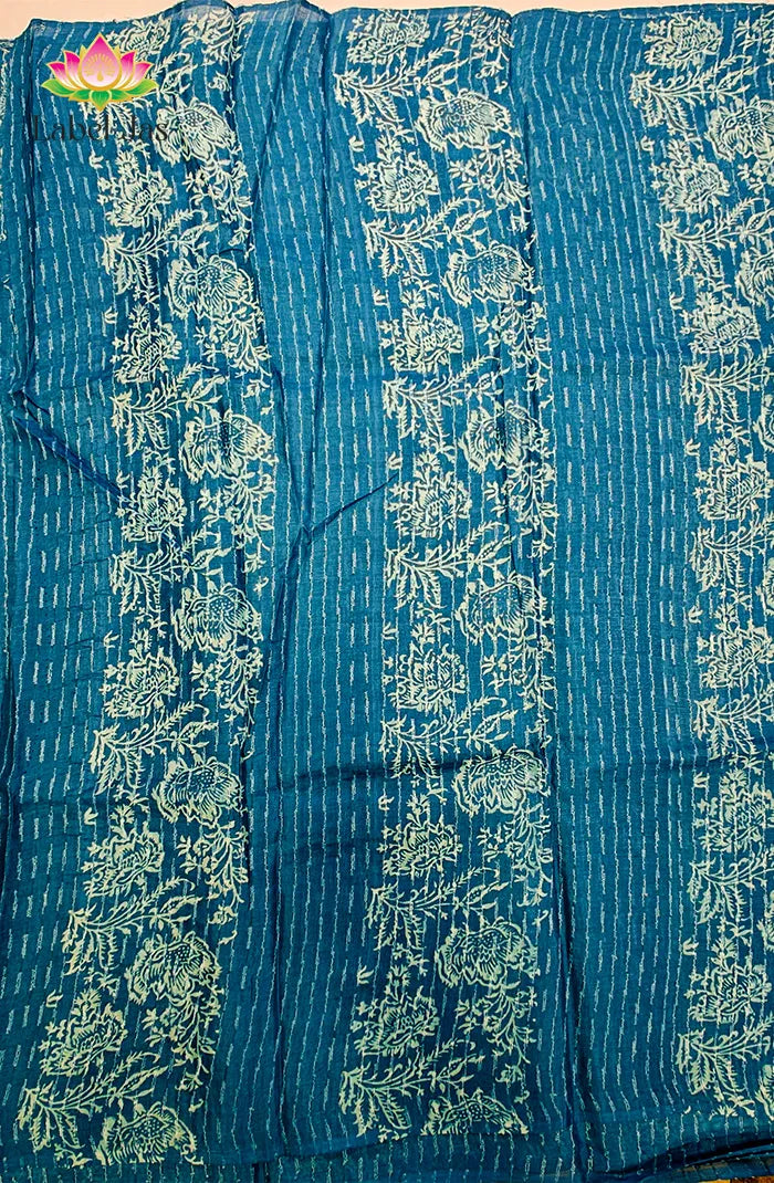 Tussar Block Printed Saree 3