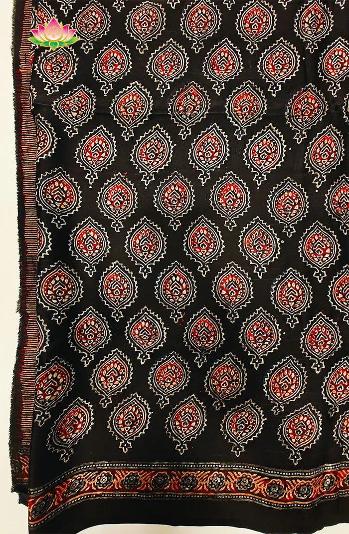 Modal Silk with Ajrakh Handblock Print Saree 5