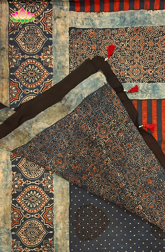 Ajrakh Premium Taj Cotton Saree 5 Secondary image