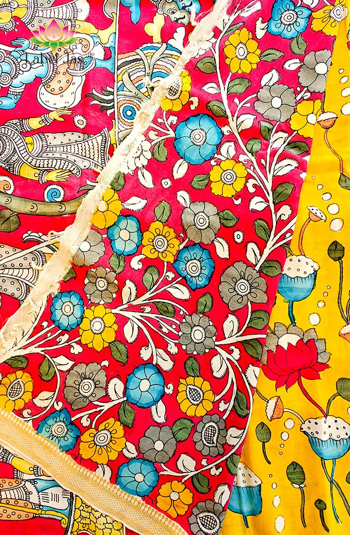 Pure Pen Kalamkari Silk Saree – 04