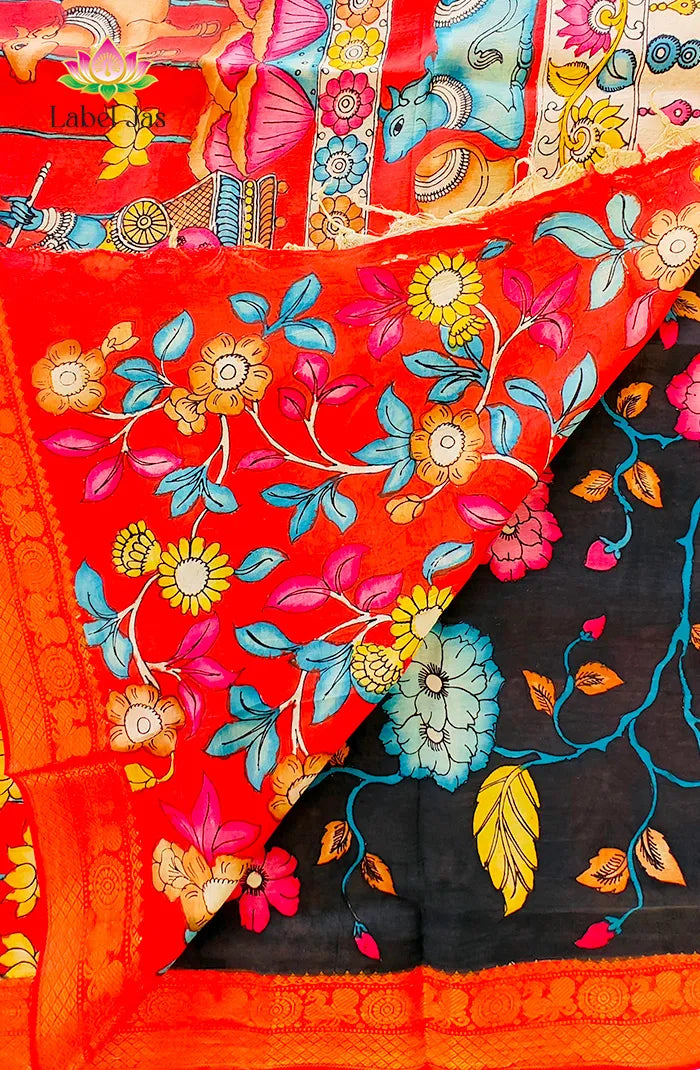 Pure Pen Kalamkari Silk Saree – 06