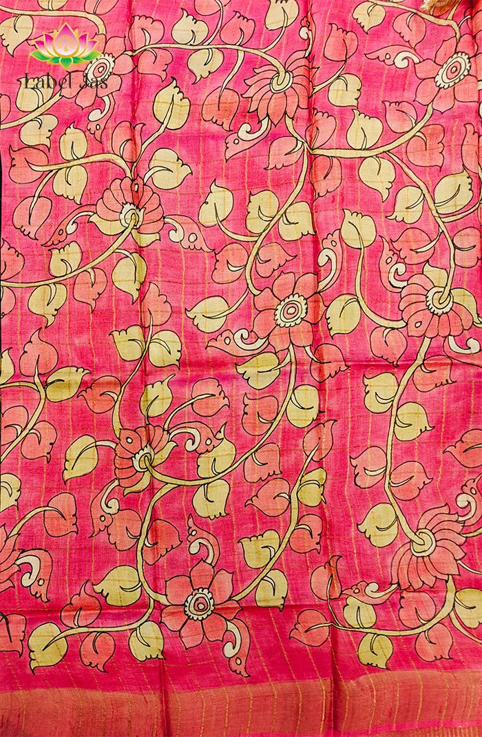Black Zari Checked Tussar Saree
