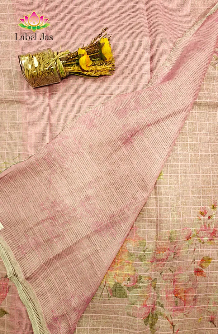Pure Digital Linen  Tissue Saree 1