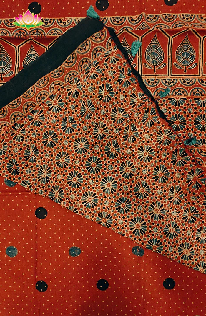 Ajrakh Premium Taj Cotton Saree 2