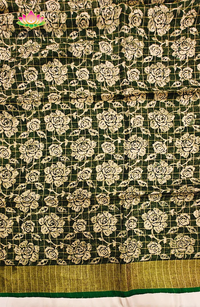 Pure  Linen Saree with Digital print 5