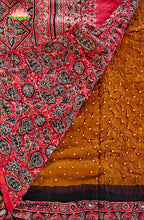 Modal silk with Bandini and Ajrakh Saree 1