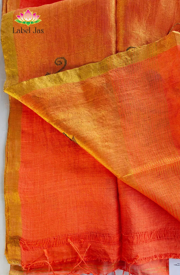 Pure Silk Linen Saree 6