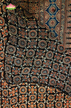 Modal Silk with Ajrakh Handblock Print Saree 4
