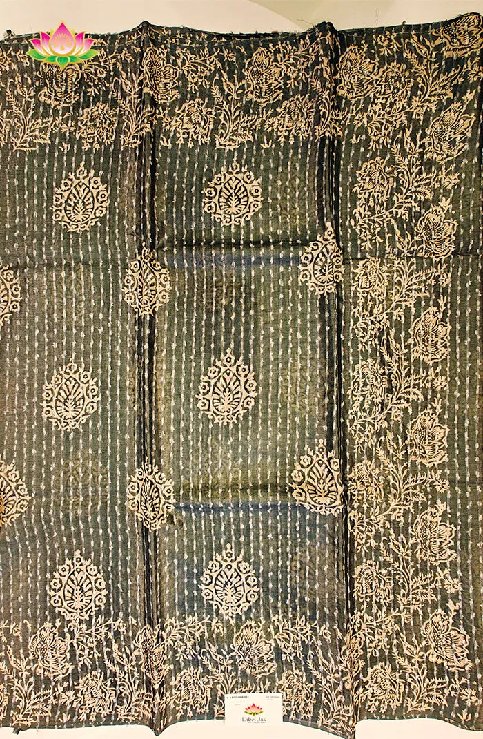 Tussar Block Printed Saree 4