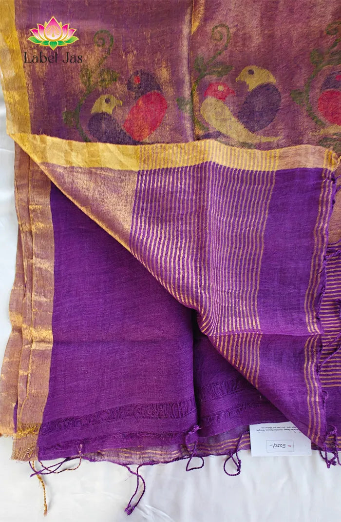 Pure Silk Linen Saree 7