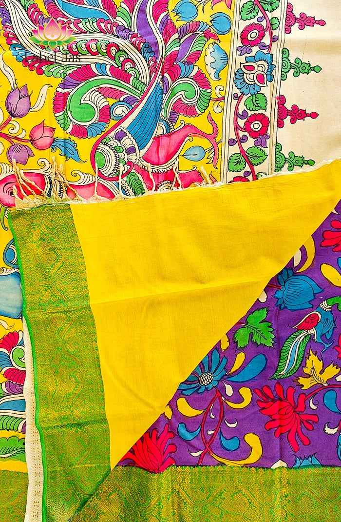 Pure Pen Kalamkari Silk Saree – 02