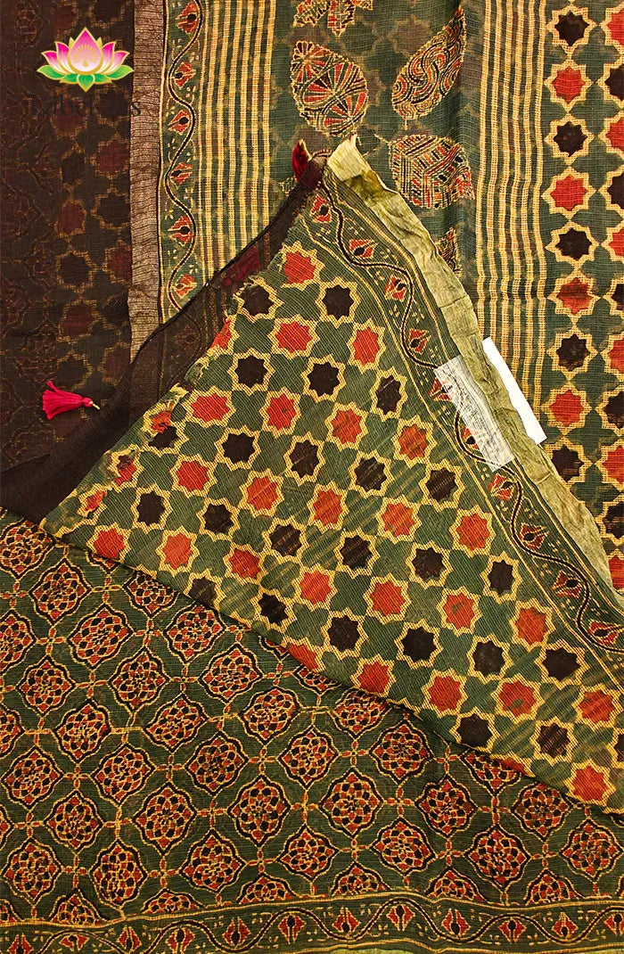 Premium kota Saree with Ajrakh 3