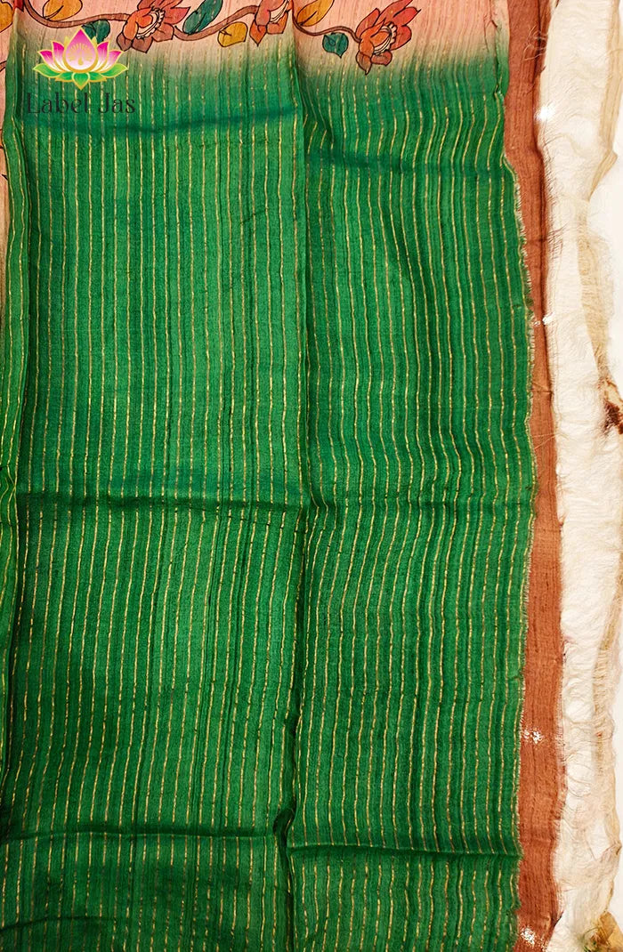Desi Tussar with Kalamkari Print Saree 4