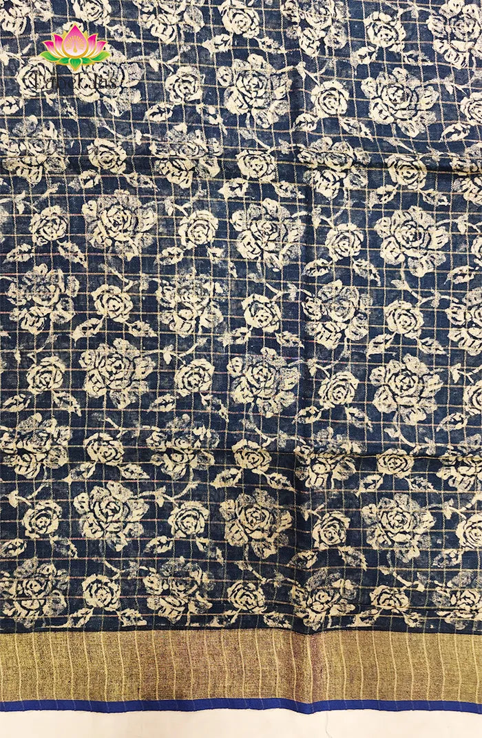 Pure  Linen Saree with Digital print 7