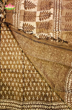 Premium Dupion Silk saree with block print 6