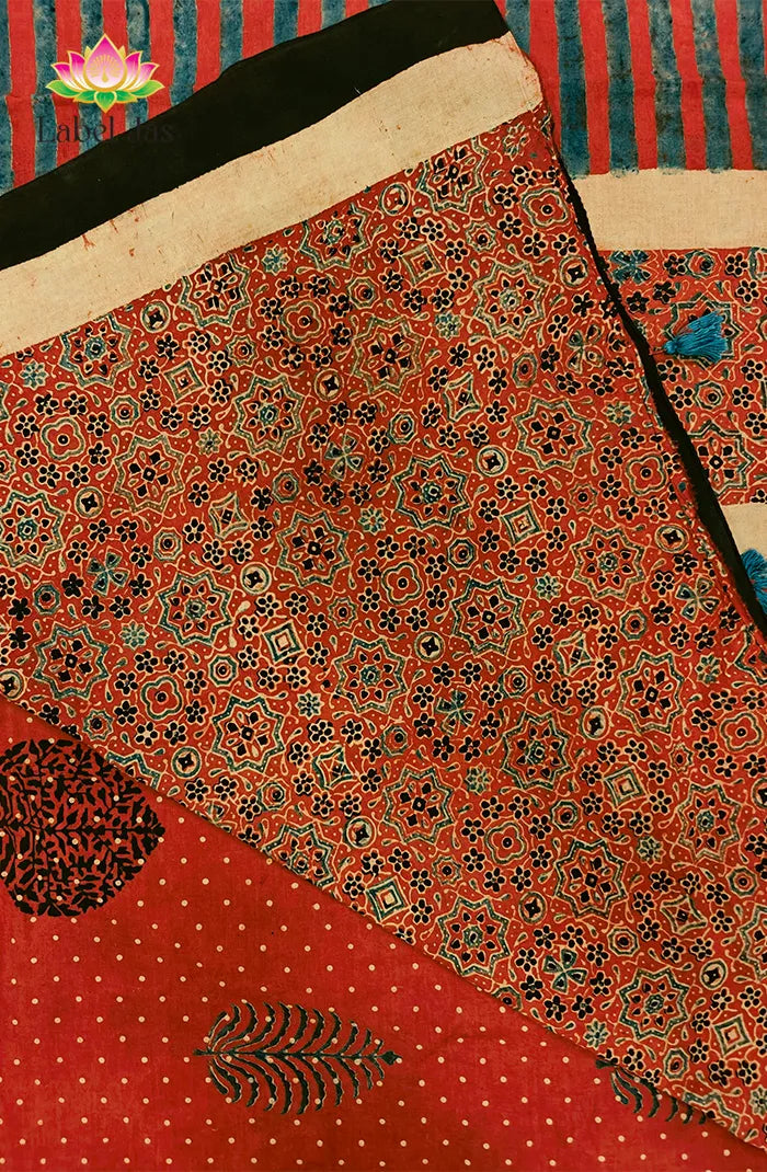 Ajrakh Premium Taj Cotton Saree 1