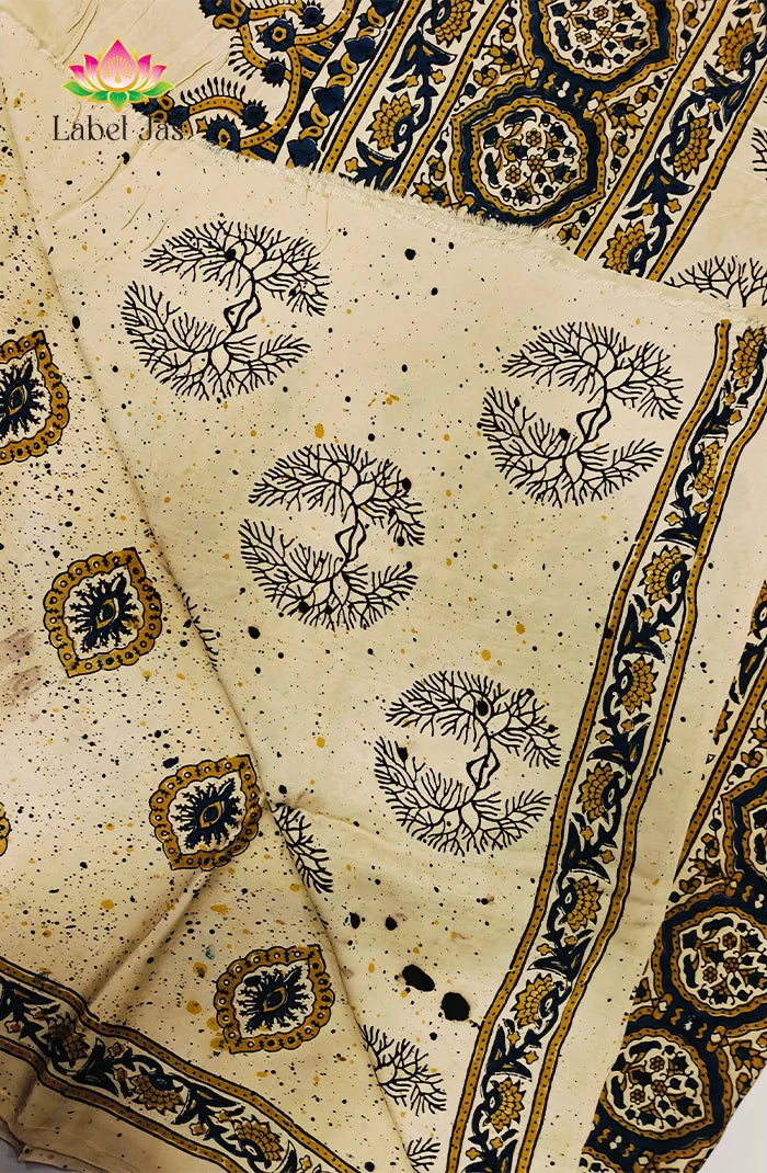 Modal Silk with Ajrakh Handblock Print Saree