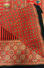 Modal Silk with Ajrakh Handblock Print Saree 7