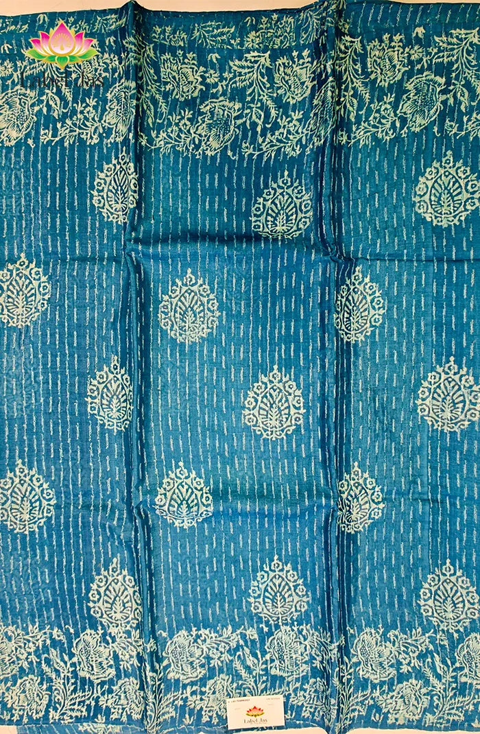 Tussar Block Printed Saree 3