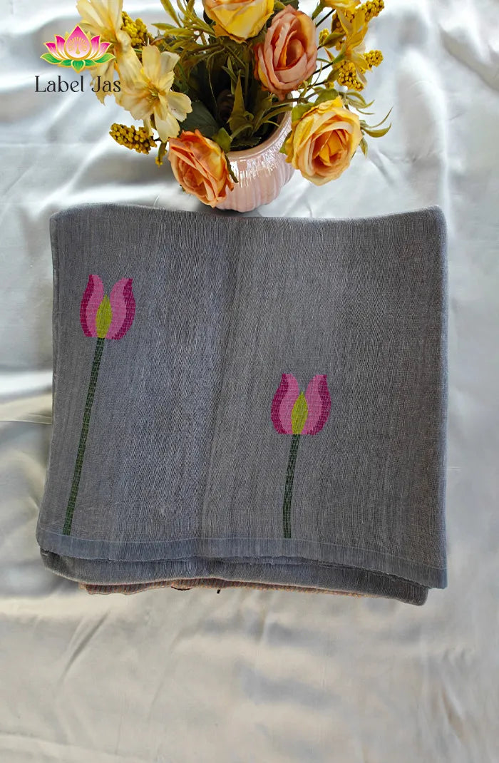 Pure Silk Linen Saree 1