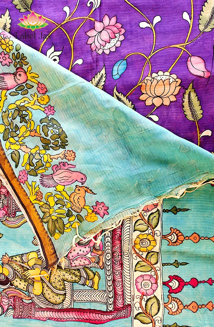Pure Pen Kalamkari Silk Saree – 07