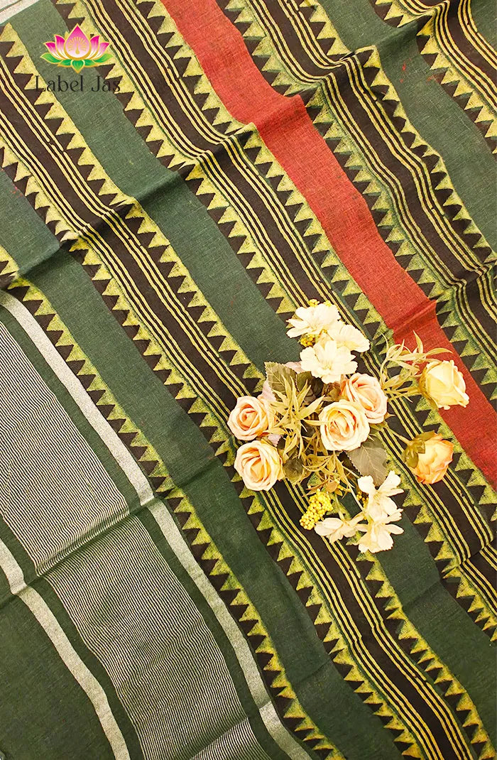Pure  Linen Saree with Digital print 4