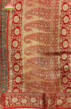 Dola Silk Saree with Ajrakh Handblock Print 4