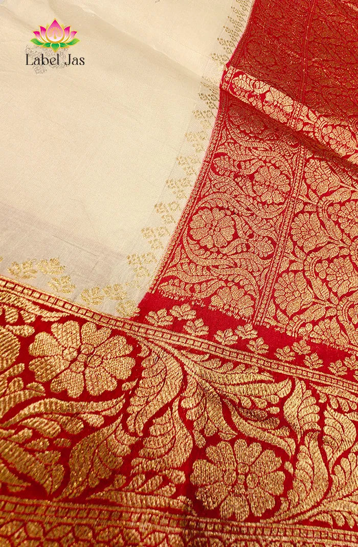Pure Raw Mango Banarasi Silk Saree Secondary image