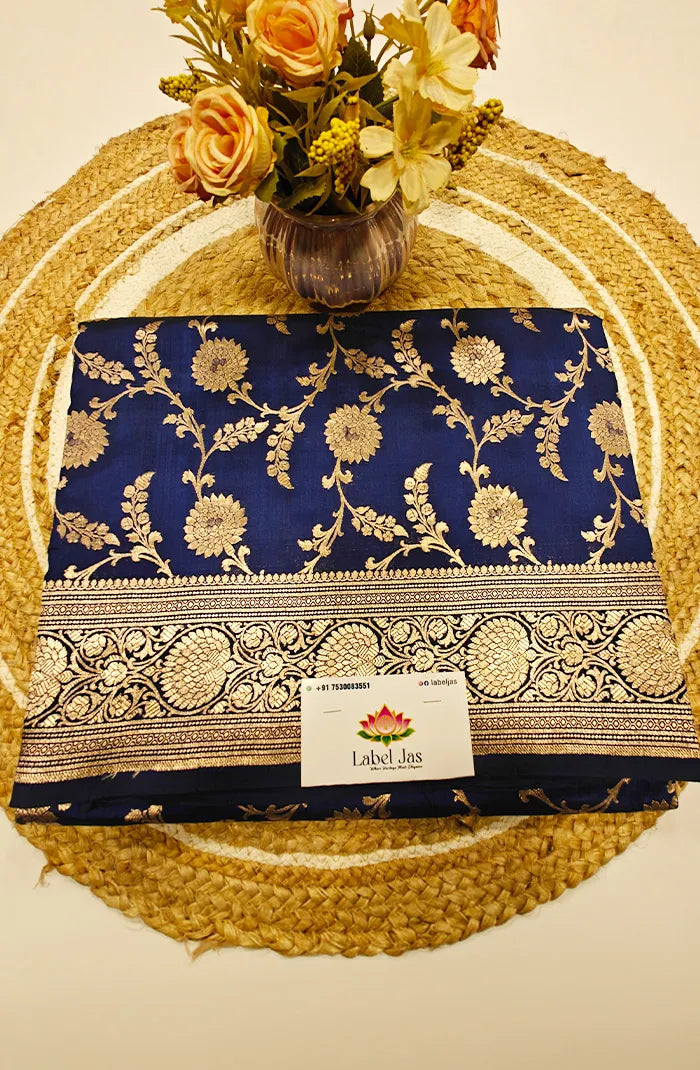 Pure Katan silk with Jaal work Saree 3 Main image