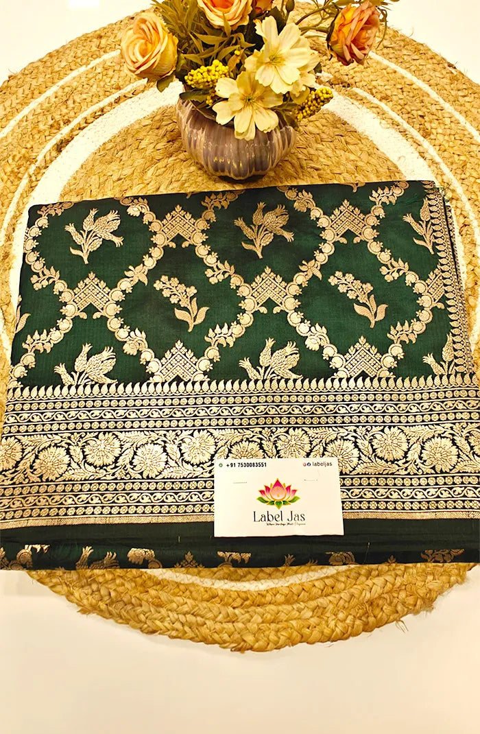 Pure Katan silk with Jaal work Saree 2 Main image