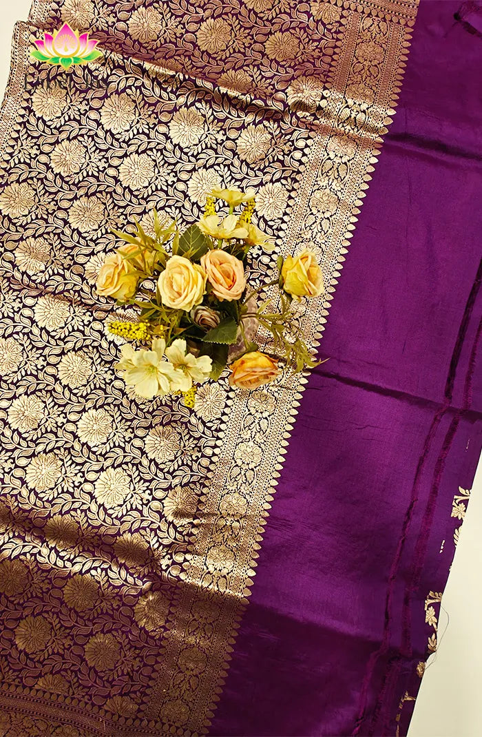 Pure Katan silk with Jaal work Saree 1 Secondary image